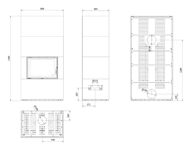 Каминокомплект Kratki PRO FLOKI FOKOS TALCO